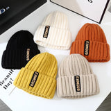 MOJOYCE-Cool Accessories New Knitting Beanies Winter Warm Caps For Men Women Warm Solid Color Hat Soft Woolen Crochet Unisex Take Cold Cap Beanie
