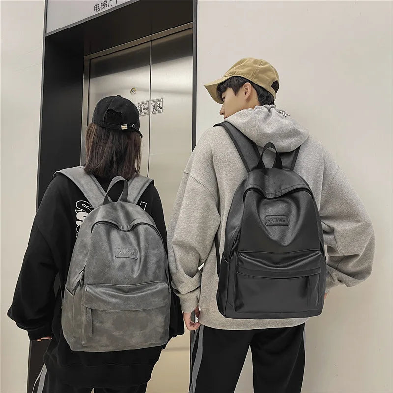 Mojoyce-High Quality Women Man Backpack PU Leather Men's Backpacks Girl Luxury Designer Back Pack Laptop Bag Large Capacity Travel Bag