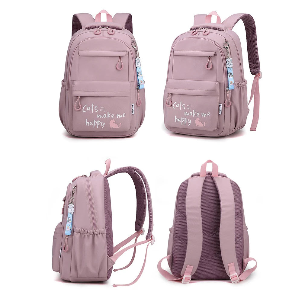 Mojoyce-Girl School Bag Backpack Back Pack For Teenager Women Children Female Pink Schoolbag Primary High Bagpack Class Teens Child Kids