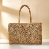 MOJOYCE-Summer Bags Tote Handbag Shoulder Bag For Women Straw Woven Beach  New Summer Braided Large Fashion Party Shopping Female Simple Bags