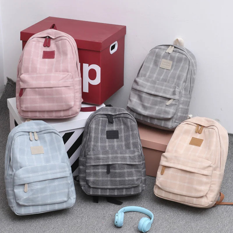 Mojoyce-Fashion College School Bag Backpacks for Women Striped Book Packbags for Teenage Girls Men Travel Shoulder Bags Rucksack