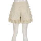 MOJOYCE-Gaono Mesh Patchwork Hot Sweet Shorts Gentle Cute High Waist Women Y2K Coquette Aesthetic Summer Casual Mini Short Pants