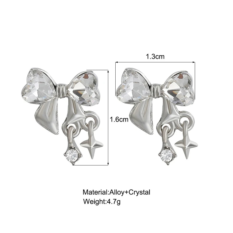 MOJOYCE-Cool Accessories New Punk Style Liquid Butterfly Stud Earring For Women 2024 Cool Metal Butterfly Earrings Y2k Aesthetic Jewelry Party Gifts