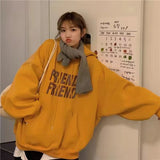 Mojoyce Oversized Letter Printed Hoodies Women Long Sleeve Harajuku Loose Sweatshirts Female Autumn Winter Korean Fashion Pollover Tops