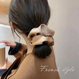 MOJOYCE-Cool Accessories New French Retro Simple Ball Head Large Intestine Hair Tie Female Niche High-end Summer Ponytail Head Rope Ins Korean Style