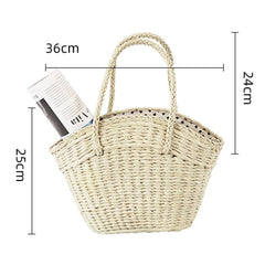 MOJOYCE-Summer Bags Women Beach Bag For Summer  New Straw Woven Braided Top Handle Travel Shopping Bucket Fashion Simple Large Luxury Handbags