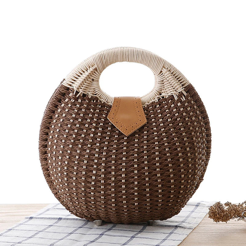 MOJOYCE-Summer Bags Women Beach Bags Rattan Straw Woven For  Hot Summer New Trend Handbags Fashion Designer Party Cosmetic Phone Basket Clutch