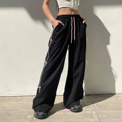 MOJOYCE-Summer 2024 Coquette Trashy Women Cargo Pant Sets Baggy Japanese 2000s Style Jorts Pantalones De Mujer Y2k Clothes Sweatpants