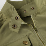 Mojoyce Green Bomber Cropped Jackets Safari Style Women Patchwork Fishnet Pockets Fashion Coat Harajuku Zipper Y2K Clothing