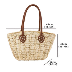 MOJOYCE-Summer Bags Shoulder Bag For Women Straw Woven Beach  Trend Summer Braided Large Fashion Party Shopping Female Tote Simple Big Handbag