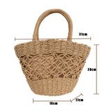 MOJOYCE-Summer Bags Beach Bag For Women Summer  New Hot Basket Woven Straw Braided With Top Handle Handbags Shopping Party Fashion Bucket Clutch