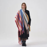 MOJOYCE-Cool Accessories  Winter Cashmere Thick Plaid Scarf Women Men Luxury Long Soft Warm Neck Thick Solid Color Shawls Autumn Outdoor Warm Scarfs