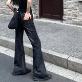 Mojoyce Flare Jeans Woman Y2k Women's Pants Female Clothing Streetwear Korean Fashion Denim High Waist 2022 Black Vintage