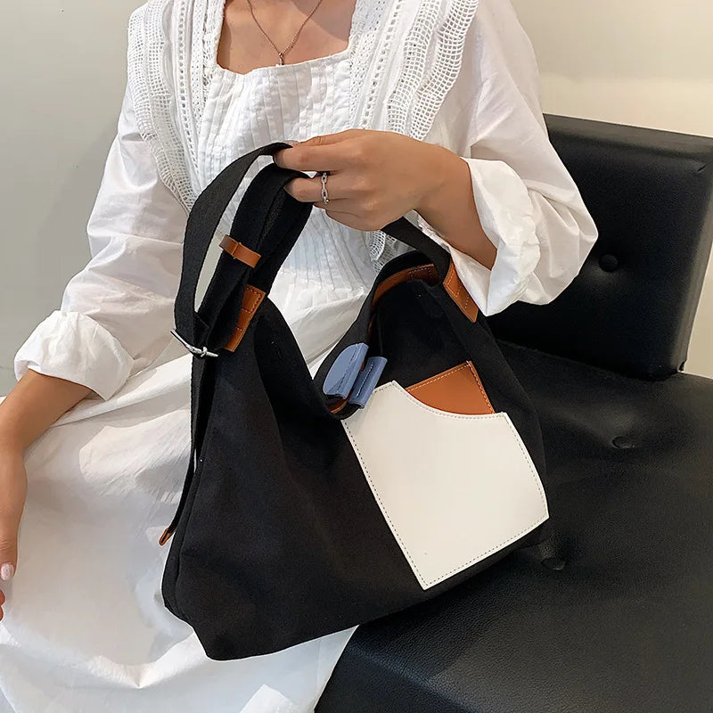 MOJOYCE-Summer Bags Women Bags Shoulder For Shoppers Shopping Canvas Large  New Simple Fashion Top Handle Crossbody Hobo Cloth Female Handbags