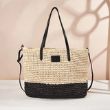 MOJOYCE-Summer Bags Tote Bag For Women Straw Woven Beach  New Trend Summer Braided With Shoulder Strap Large Fashion Party Simple Female Handbag