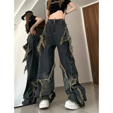 Mojoyce Vintage Jeans Woman High Waist Denim Women's Jeans 2023 Trend Newjeans Korean Fashion Female Clothing Streetwear Y2k Pants Baggy