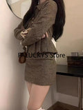 Mojoyce Vintage Elegant Skirt 2 Piece Set Office Lady Casual Outwear Long Sleeve Top + Women Party Slim Skirt Korean Fashion Autumn 2023