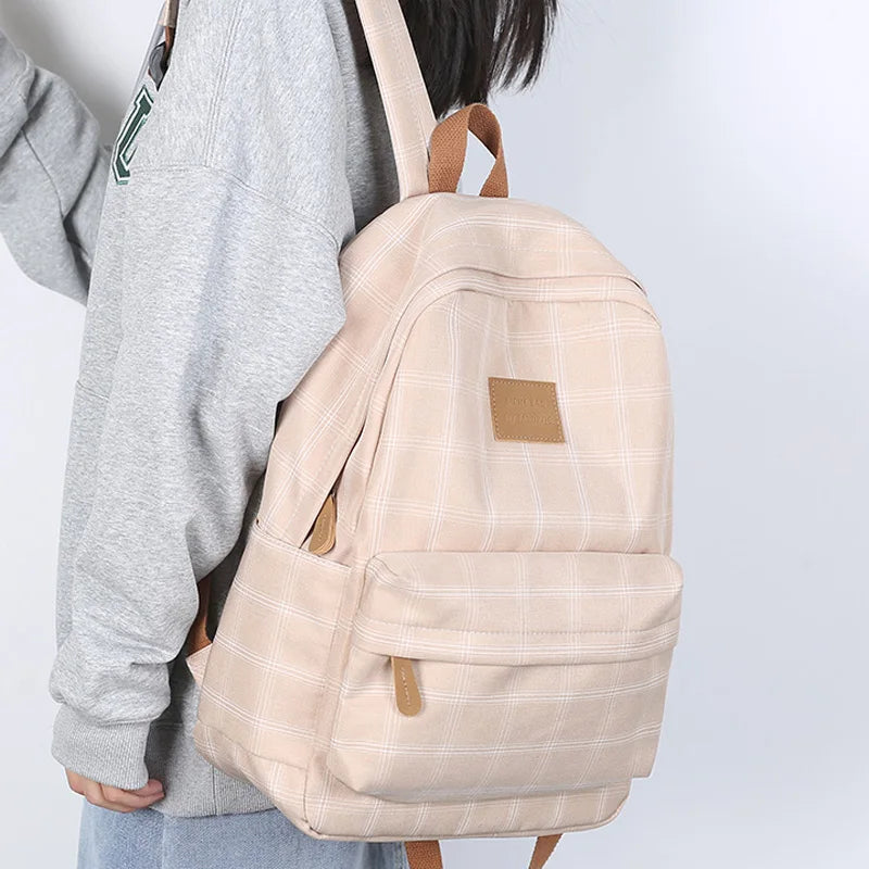 Mojoyce-Fashion College School Bag Backpacks for Women Striped Book Packbags for Teenage Girls Men Travel Shoulder Bags Rucksack