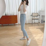 Mojoyce Blue Jeans for Women Streetwear Women's Pants Skinny Jeans Woman High Waist Y2k Korean Fashion Female Clothing Vintage Clothes