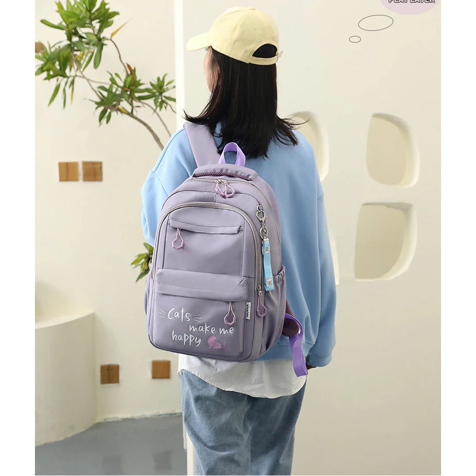 Mojoyce-Girl School Bag Backpack Back Pack For Teenager Women Children Female Pink Schoolbag Primary High Bagpack Class Teens Child Kids