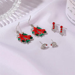 Mojoyce- Christmas Three-Piece Santa Claus Bell Earrings