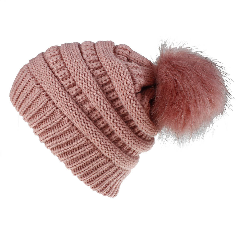 Mojoyce- Wool Ball Wool Hat Ladies