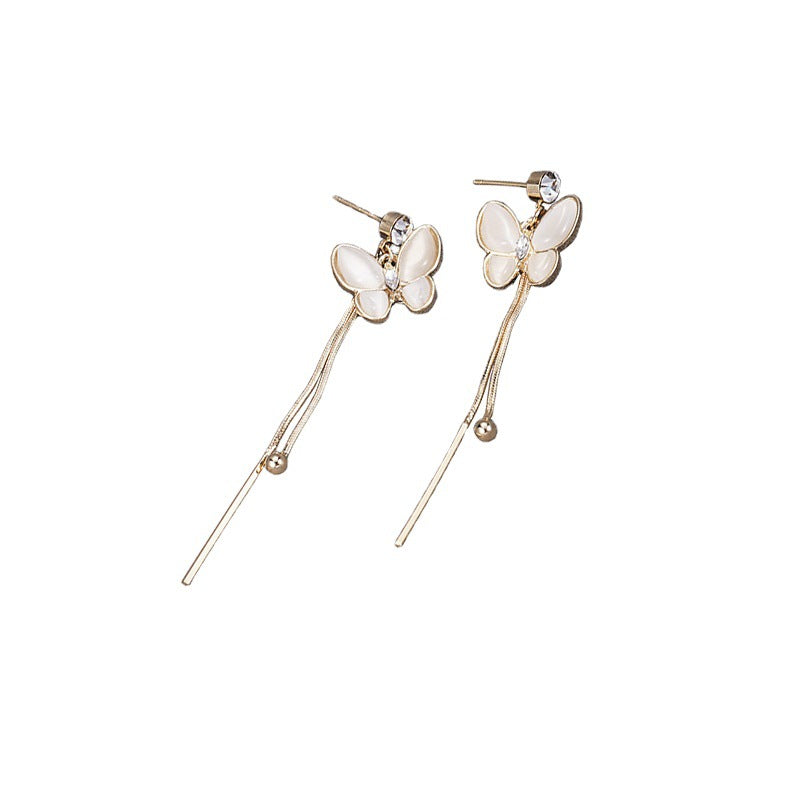 Mojoyce- Opal Butterfly Fringe Earrings