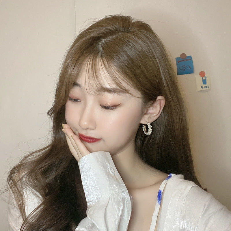 Mojoyce- Flower White Earrings