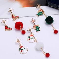 Mojoyce- Fun Christmas Snowman Shaped Earrings