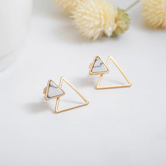 Mojoyce- Marble Triangle Earrings