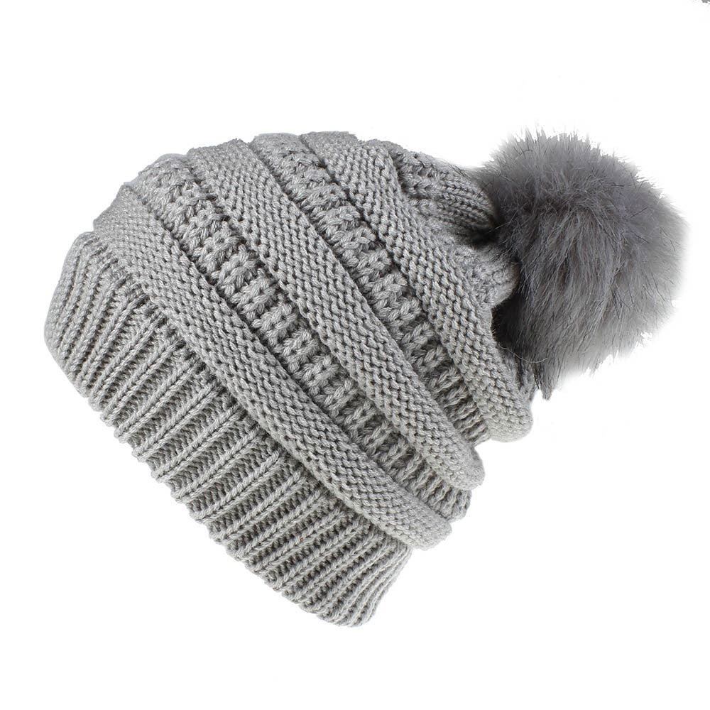 Mojoyce- Wool Ball Wool Hat Ladies