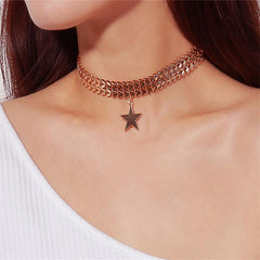 Mojoyce- Five-Pointed Star Pendant Necklace