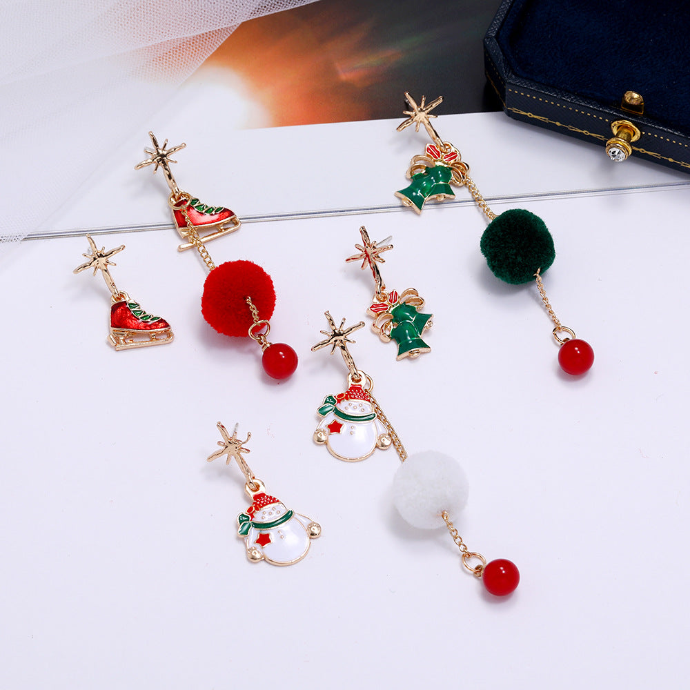 Mojoyce- Fun Christmas Snowman Shaped Earrings