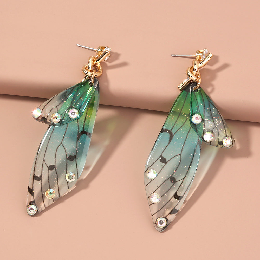 Mojoyce- Resin Butterfly Wing Earrings