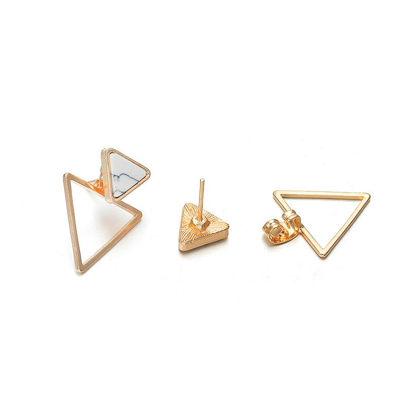 Mojoyce- Marble Triangle Earrings