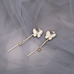 Mojoyce- Opal Butterfly Fringe Earrings