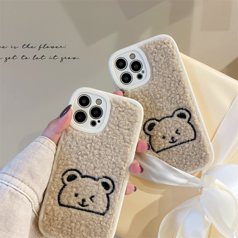 Mojoyce- Embroidered Bear Phone Case