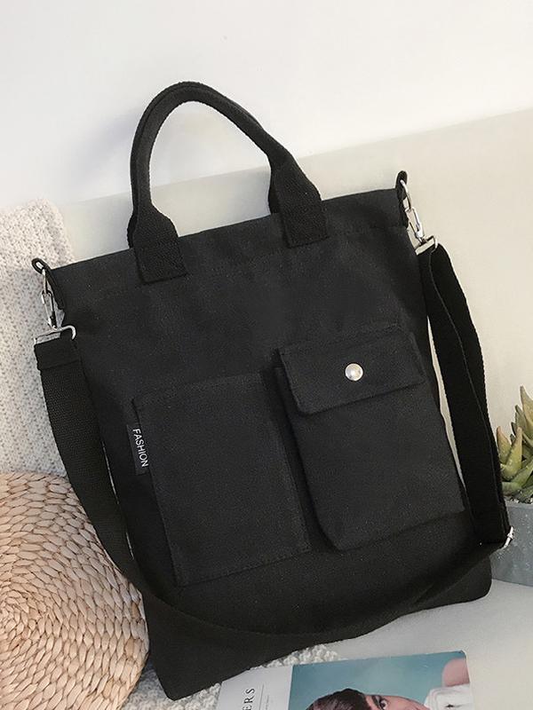 Mojoyce-3 Colors With-pockets Canvas Handbag