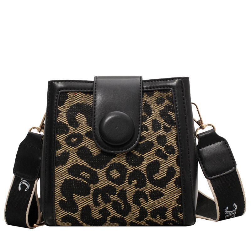 MOJOYCE-Checkerboard Leopard Print Square Bag