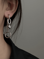 Mojoyce-Stylish Hip-Hop Asymmetric Geometric Chains Earring