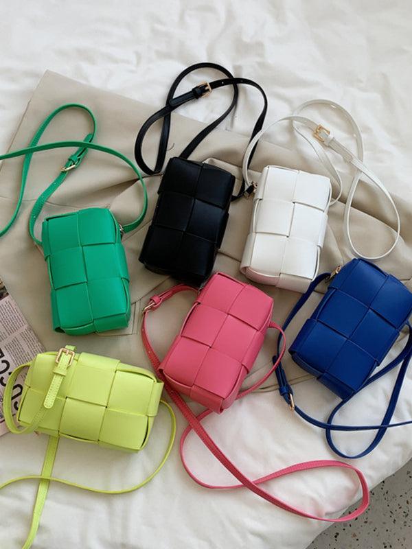 Mojoyce-Urban Solid Color Phone Bag PU Shoulder Bag