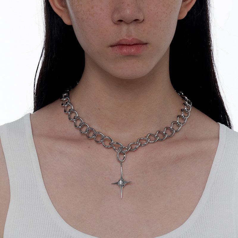 Mojoyce-Cross Clavicle Chain Necklace