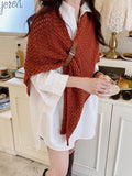 Mojoyce-Versatile Knitted Triangle Scarf