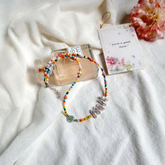 Mojoyce-Hot Rainbow Crystal Beaded Necklace