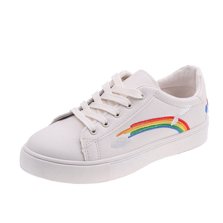 MOJOYCE-Rainbow white shoes