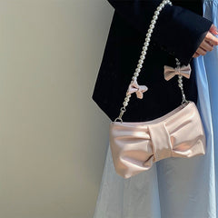 MOJOYCE-Pearl Bow Aesthetic Shoulder Bag