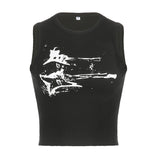MOJOYCE-Y2K tanks spring Summer outfits Guitar Ribbed Cropped Tank Top