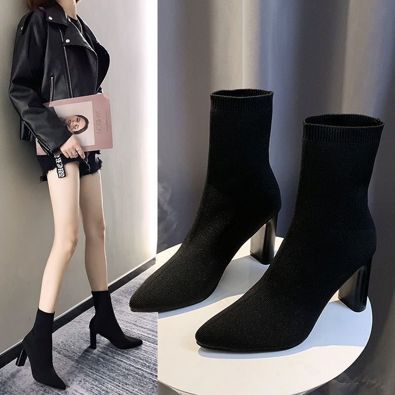 MOJOYCE-Stretch Knit Socks Boots