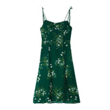 MOJOYCE-Women Summer Sexy y2k Fairy Dress Casual Loose Dress Lace Up Slit Green Midi Dress