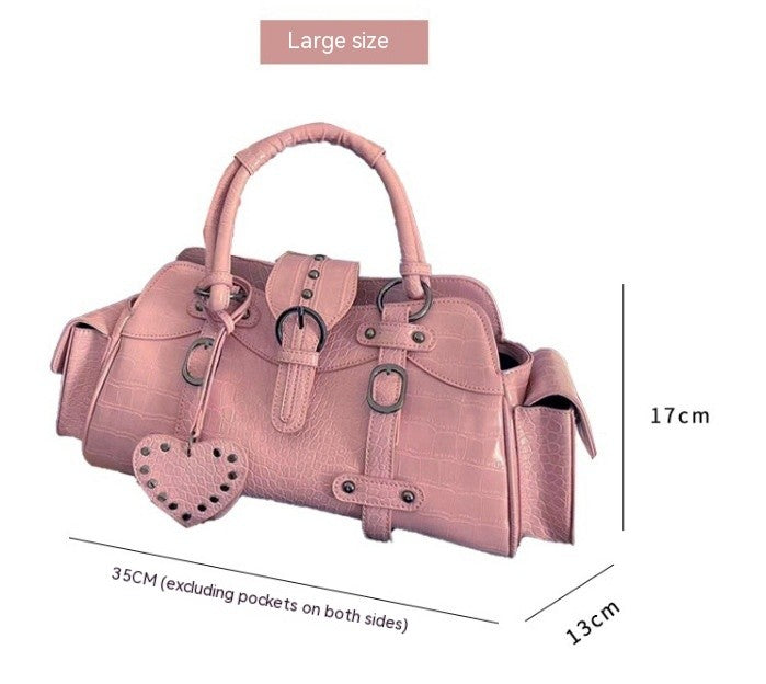 MOJOYCE-Buckle Babe Pink Shoulder Bag